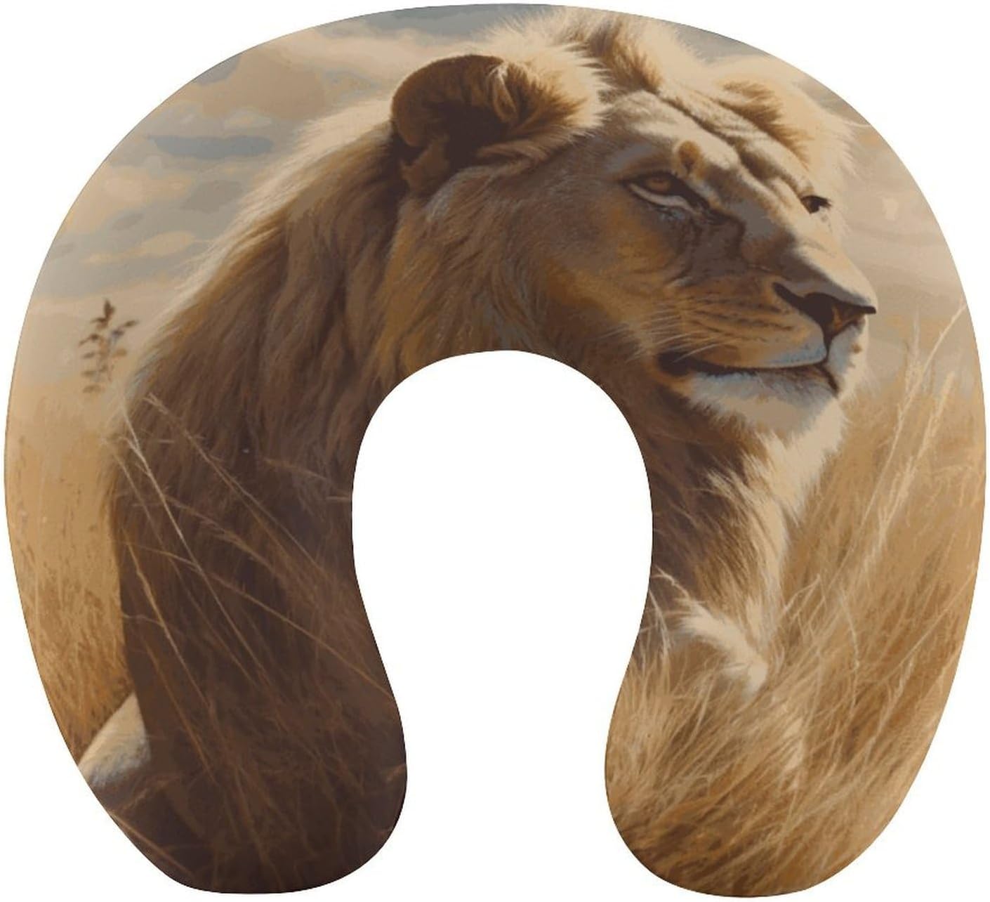 Prairie Lion Neck Pillow Memory Foam U Shaped Pillows Portable Pillows for Shoulder Travel Head Support Pillow with Concealed Zipper for Airplane Car Home Office