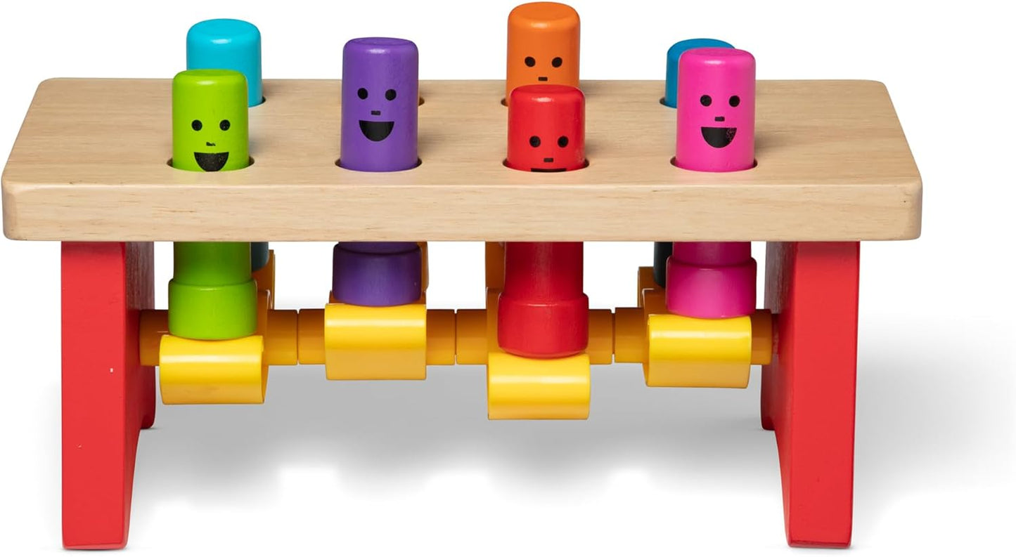 Melissa & Doug Deluxe Pounding Bench Wooden Preschool Learning Toy with Mallet