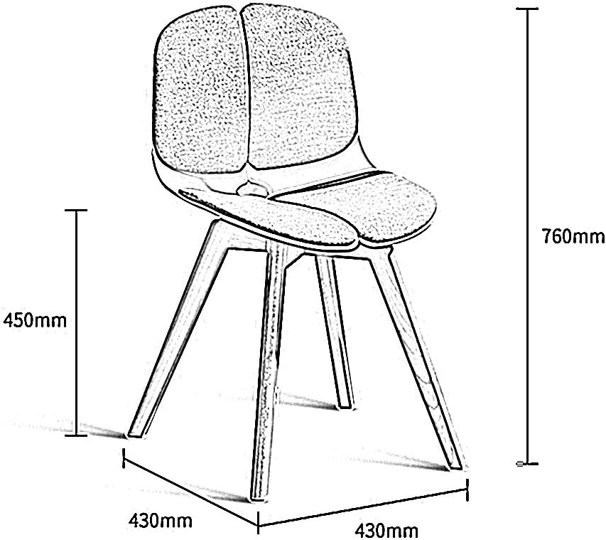 RXBFD Comfortable Chair Assembled Modern Style Dining Chair Mid Century Modern Side Chair, Lounge Plastic Chair with Upholstered, for Kitchen/Dining/Bedroom/Living Room Leisure Chair