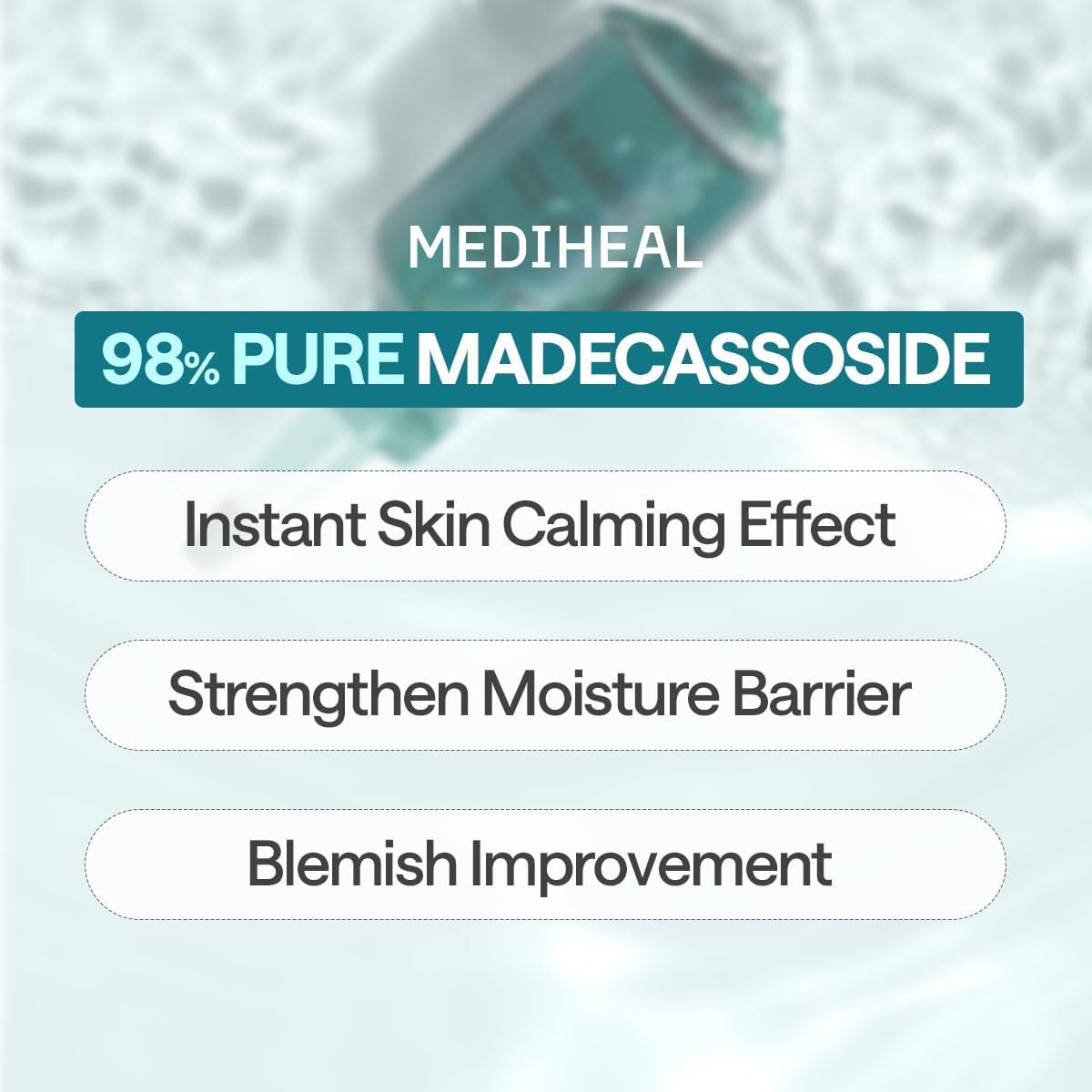 Mediheal Essential Face Mask [Madecassoside] Blemish Repair 10 pcs. with 98% Purity Madecassoside & Hyaluronic Acid - Soothing Care, Hydrating- Travel Essentials, Vegan Formula Korean Sheet Mask