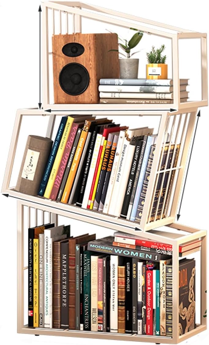 Simple Narrow Invisible Bookshel, Vertical Bookshelf for Home，Metal Bookshelf Tower,modern Open Bookshelf,tall Vertical Bookcase,Ideal Book invisible Floating Bookshelf,Multipurpose Storage Rack(White