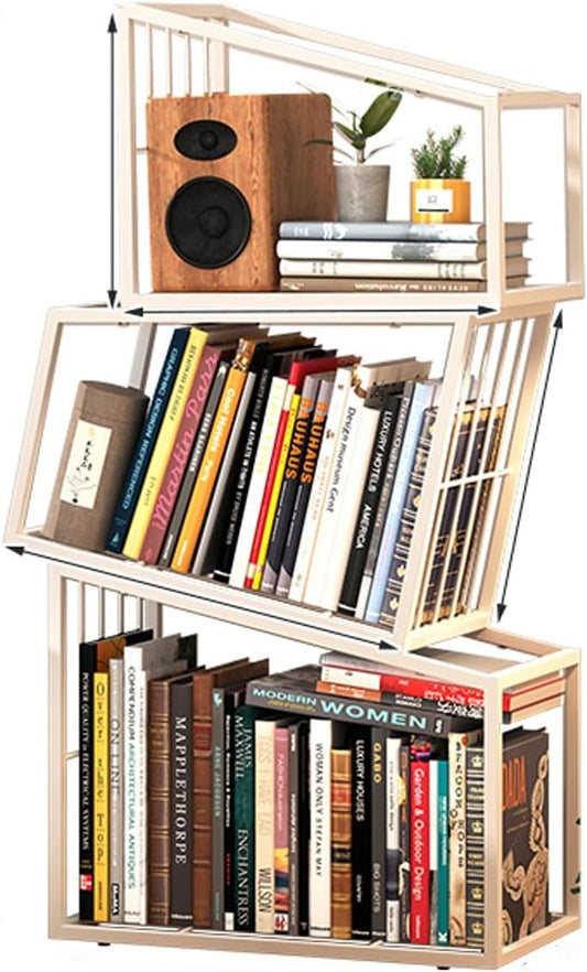 Simple Narrow Invisible Bookshel, Vertical Bookshelf for Home，Metal Bookshelf Tower,modern Open Bookshelf,tall Vertical Bookcase,Ideal Book invisible Floating Bookshelf,Multipurpose Storage Rack(White