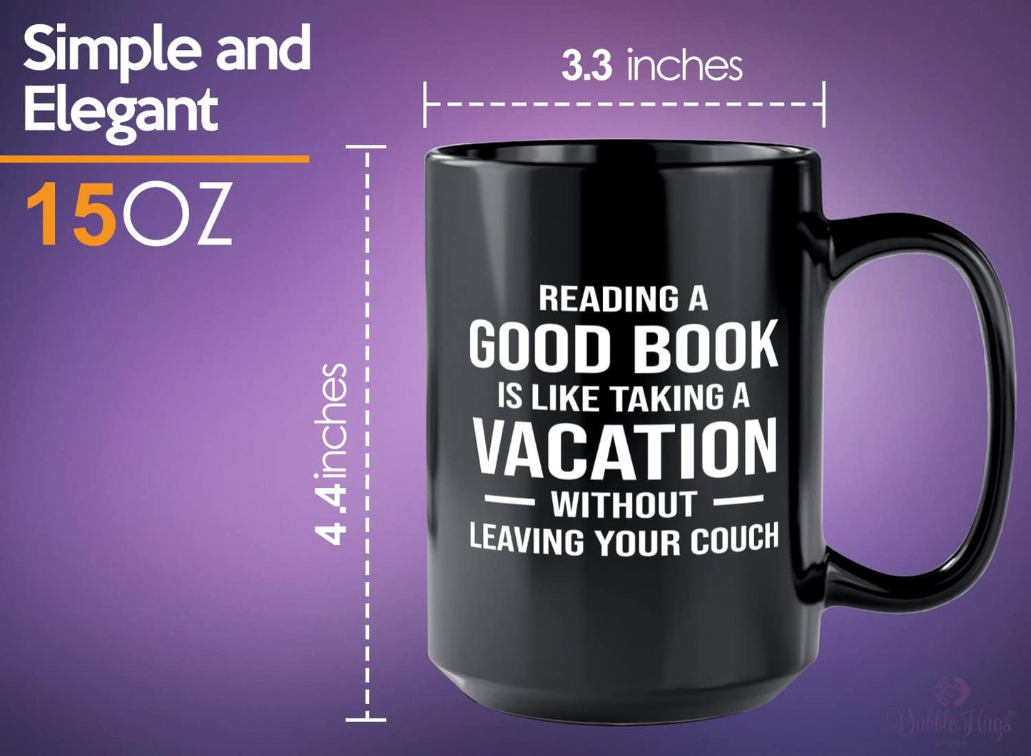 Book Club Coffee Mug 15oz Black -Reading a Good Book - Book Lover Gift For Teacher Bibliophile Woman of Letters Bulk Readers Academic