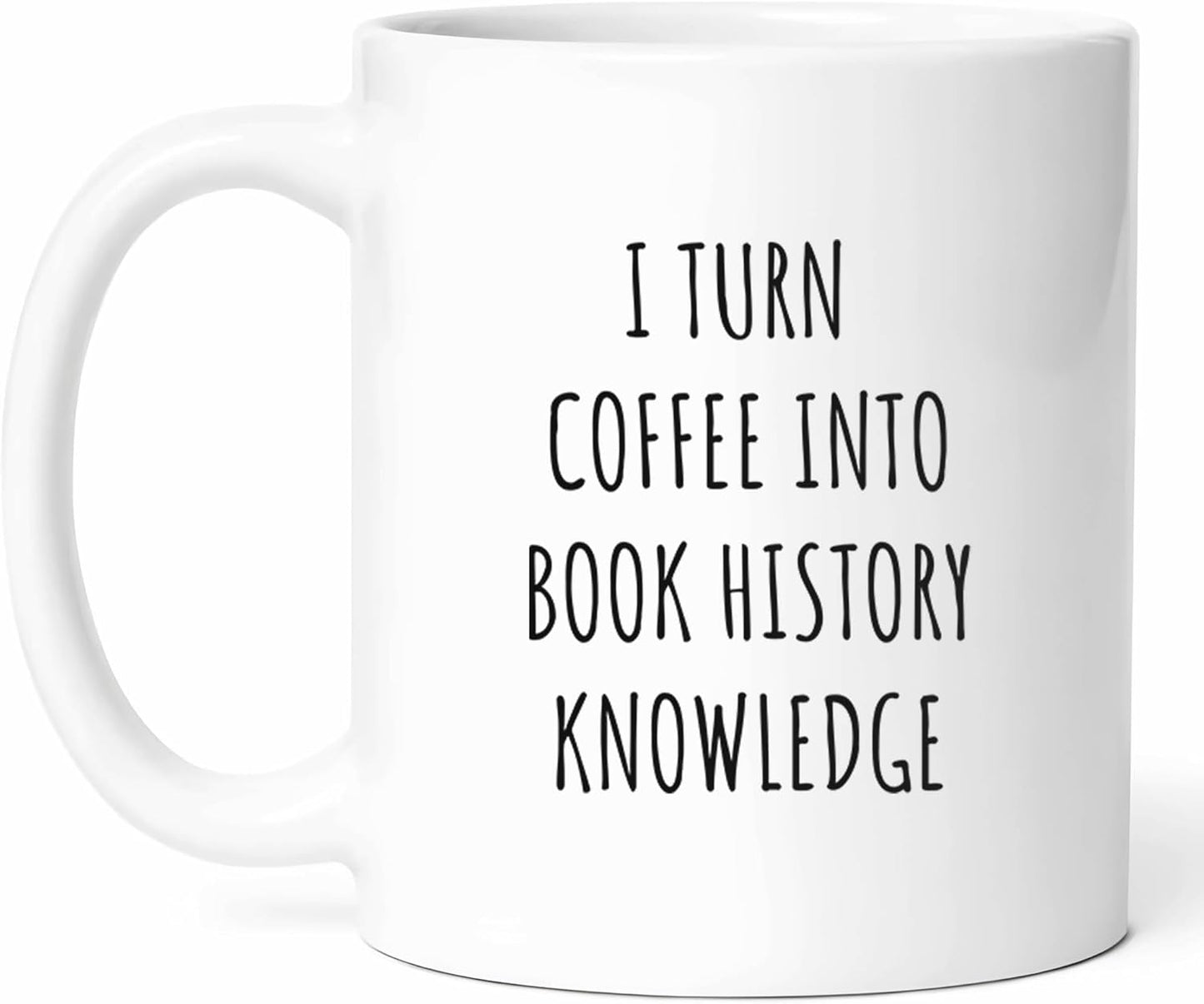 Coffee And Book History Mug - Literary Brew Cup - Bibliophile Funny Gift From Readers - Bookworm Tea Mugs - Enthusiast Cups - 11 Oz Ceramic Gifts For Literature Lovers, Birthday, Him, Her, Christmas