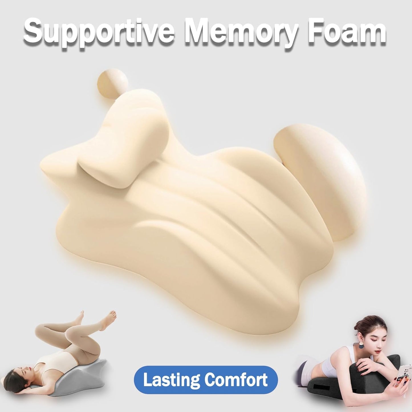 27 Degree Couples Pillow - Intimacy Pillows for Couples, Memory Foam Cushion for Intimacy Support & Back, Waist and Neck Support (Black)
