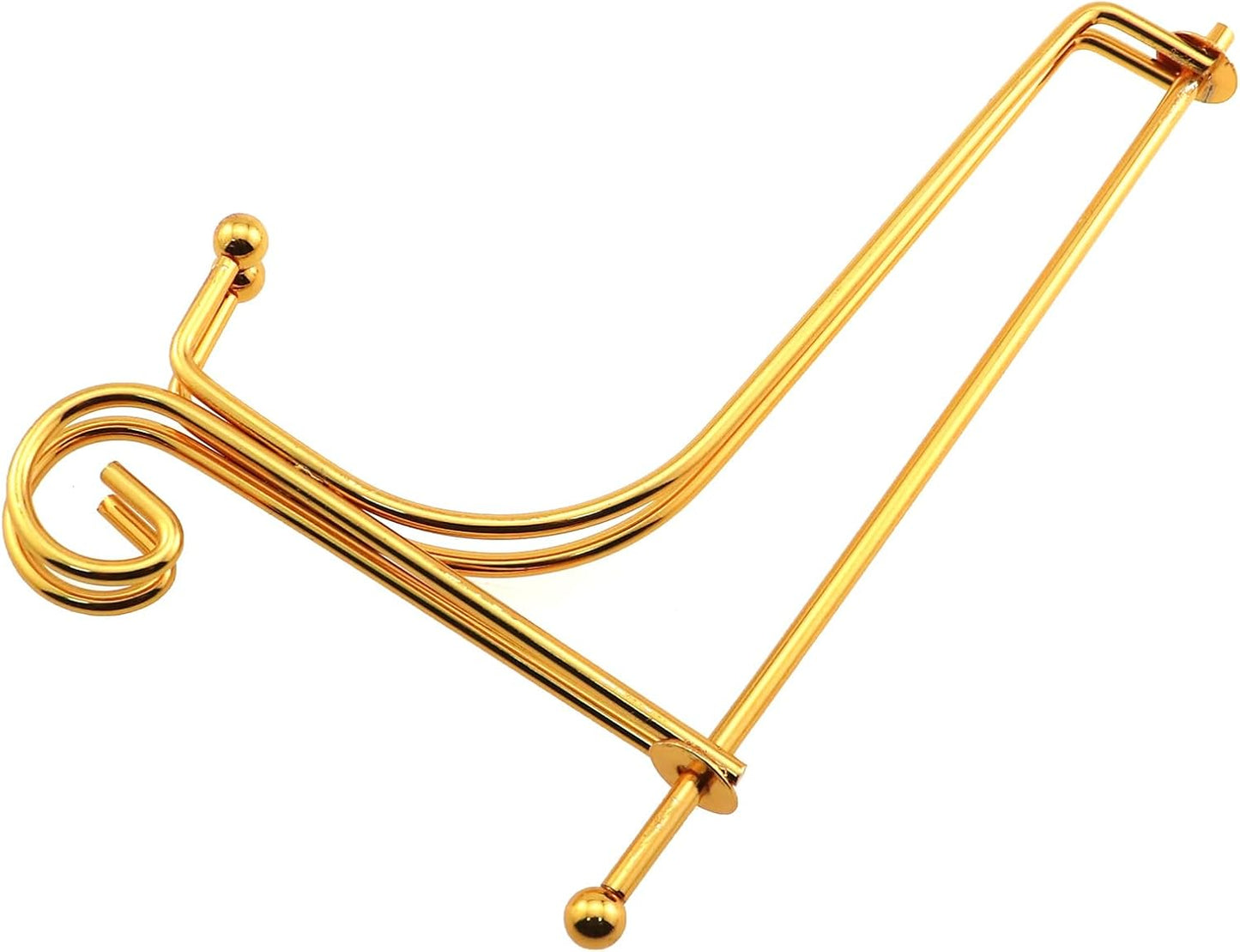 2PCS Foldable Triangle Stand Iron Stand Metal Ornament Stand Tea Cake Photo Frame Plate Display Stand Gold 6inch Easel Display Stand Book Photo Frame Decorative Plate Shelf Display Stand