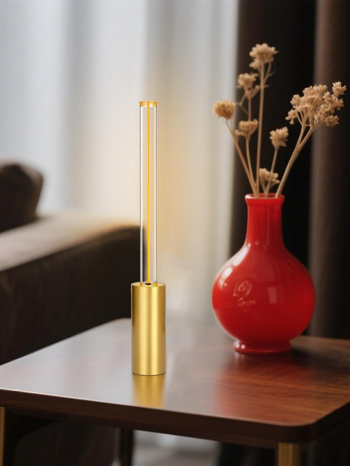 Gold Touch Lamp, Rechargeable Lamps Cordless Battery Operated Lights Small Lamps for Small Spaces Mood Lighting Portable Camping Lanterns for Dining Bar Patio Bedside Bookshelf Gold Decor
