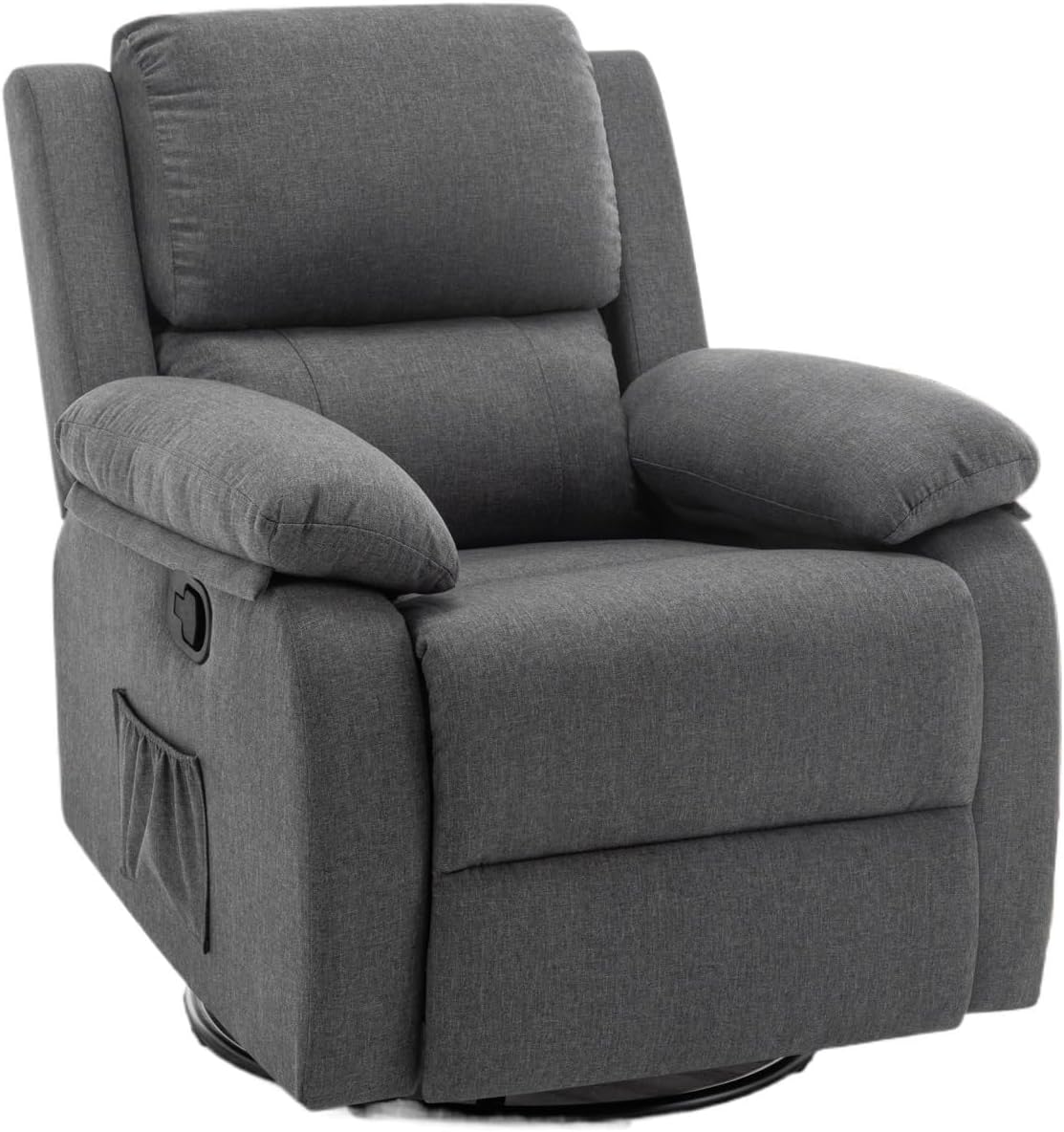 Grey Swivel Rocker Recliner for Adults Small Spaces Recliner Chair Small Rocking Recliner Upholstered Fabric Glider Recliner Nursery Swivel Rocker Chair
