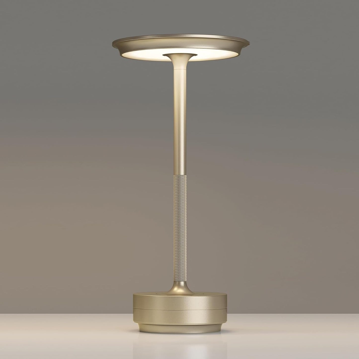 1 Pack Rechargeable Table Lamps Cordless, Portable 5000mAh Outdoor Table Light, 3 Color Stepless Dimming LED Table Lamp with Memory Function, for Home/Dinner/Patio/Restaurant.(Champagne Gold)