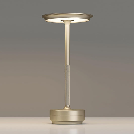 1 Pack Rechargeable Table Lamps Cordless, Portable 5000mAh Outdoor Table Light, 3 Color Stepless Dimming LED Table Lamp with Memory Function, for Home/Dinner/Patio/Restaurant.(Champagne Gold)