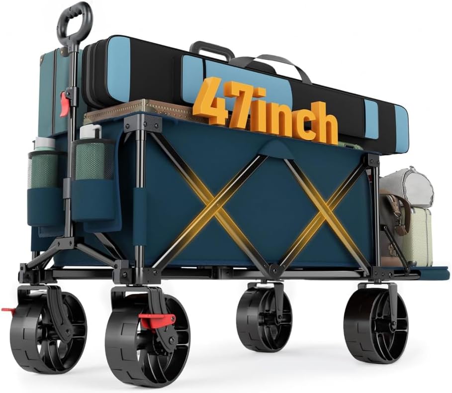 Navatiee Collapsible 200L Wagon with Canopy Blue