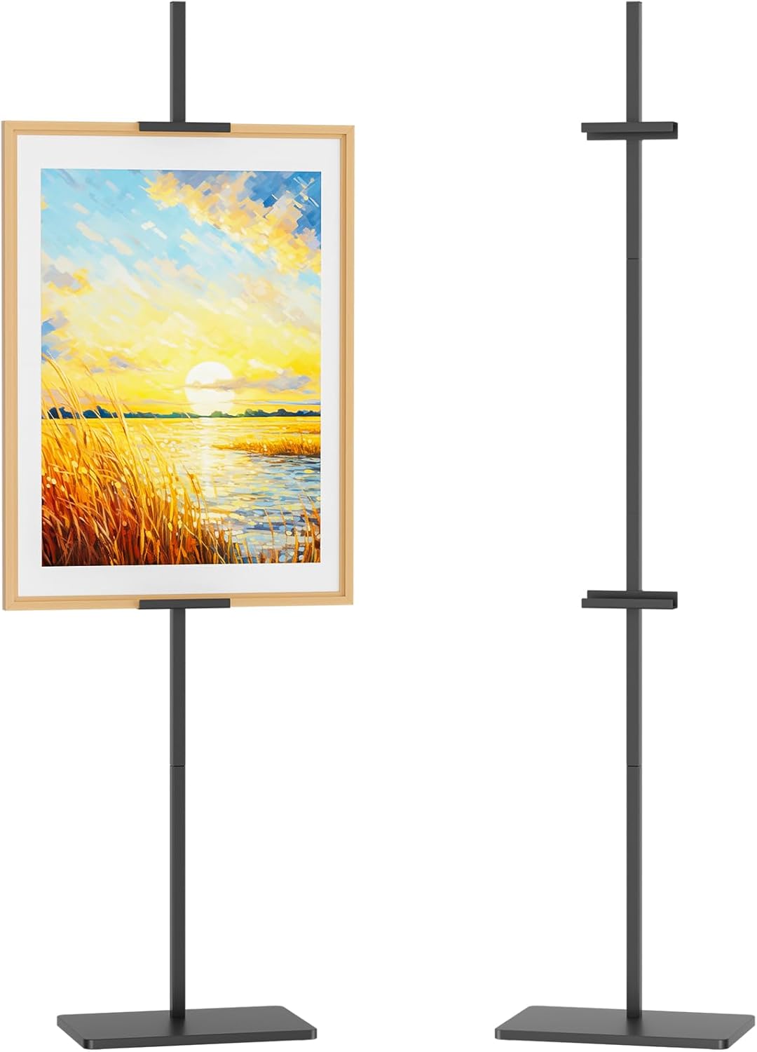 Adjustable Easel Stand for Picture Frames, Holds Frames Up to 63" Tall, Floor Heavy Duty Metal Display Holder Stand for Sign, Tabletop Sturdy Art Easel for Home, Office, Galler