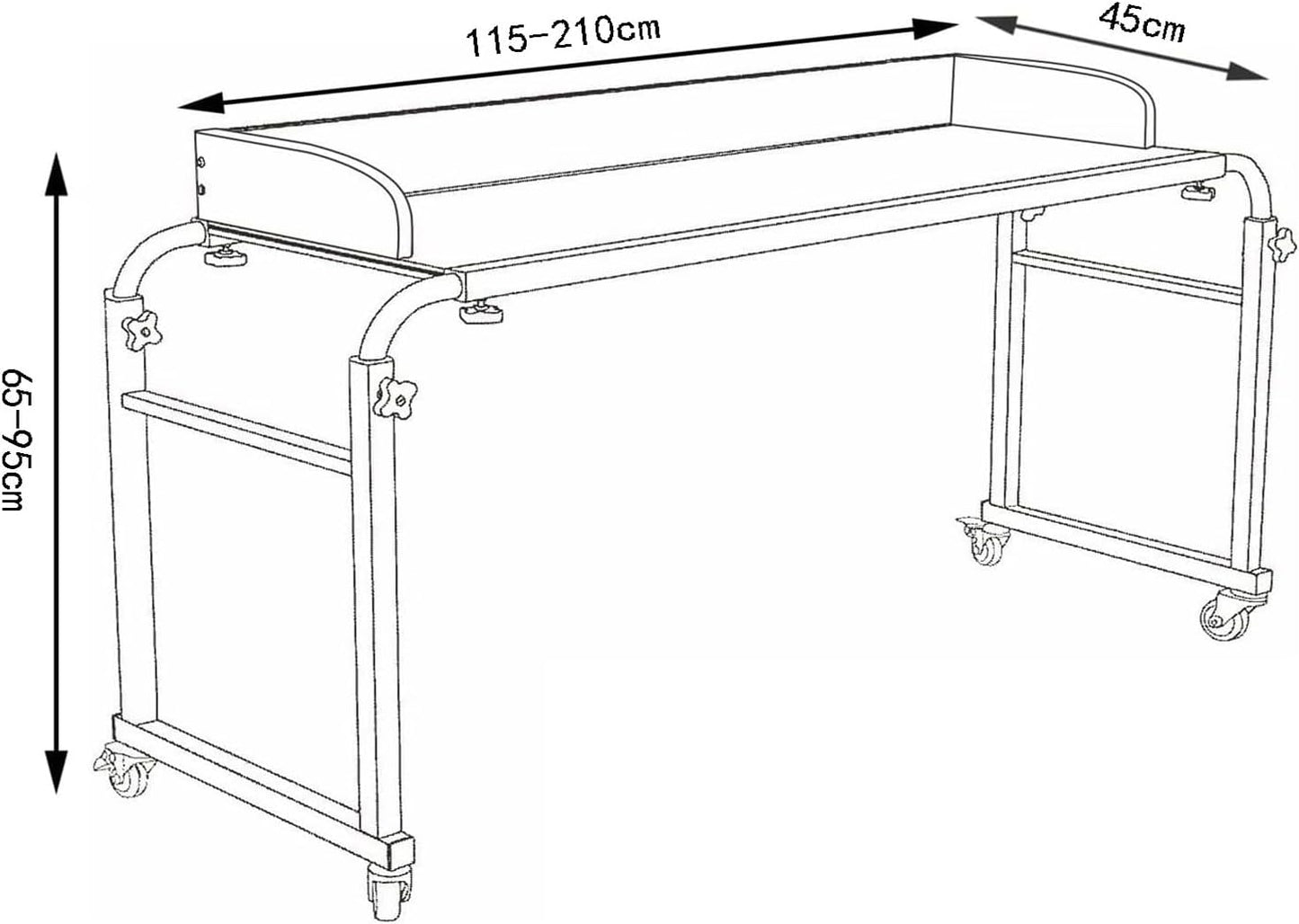 Height Adjustable Desk，fold Down Desk Foldaway Desk Reading Table Craft Desk Folding Tables Folding Desk Laptop Table Adjustable Height(Color:White+)
