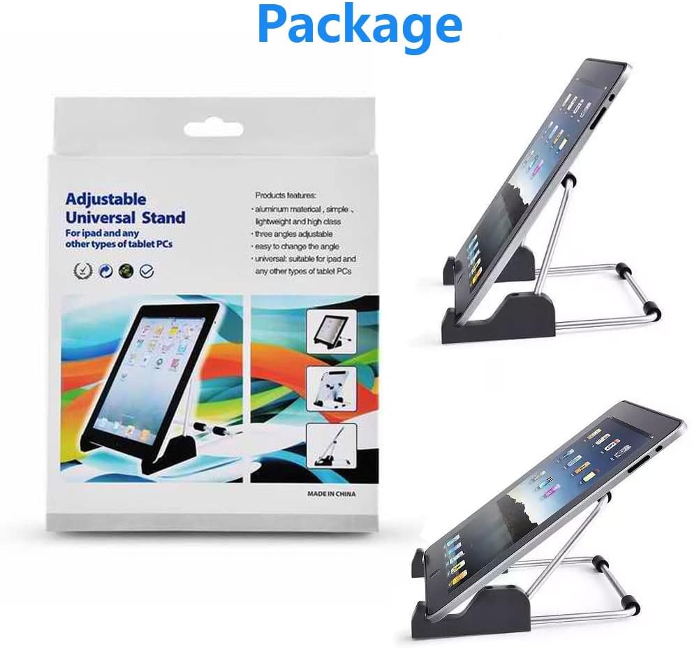 Tablet Stand Adjustable, Aluminum Alloy Non-Slip Tablet Holder for Desk Fit for Tablets, ipad Samsung and Kindle Fire, Display Stand Picture Frame Stand for Photo