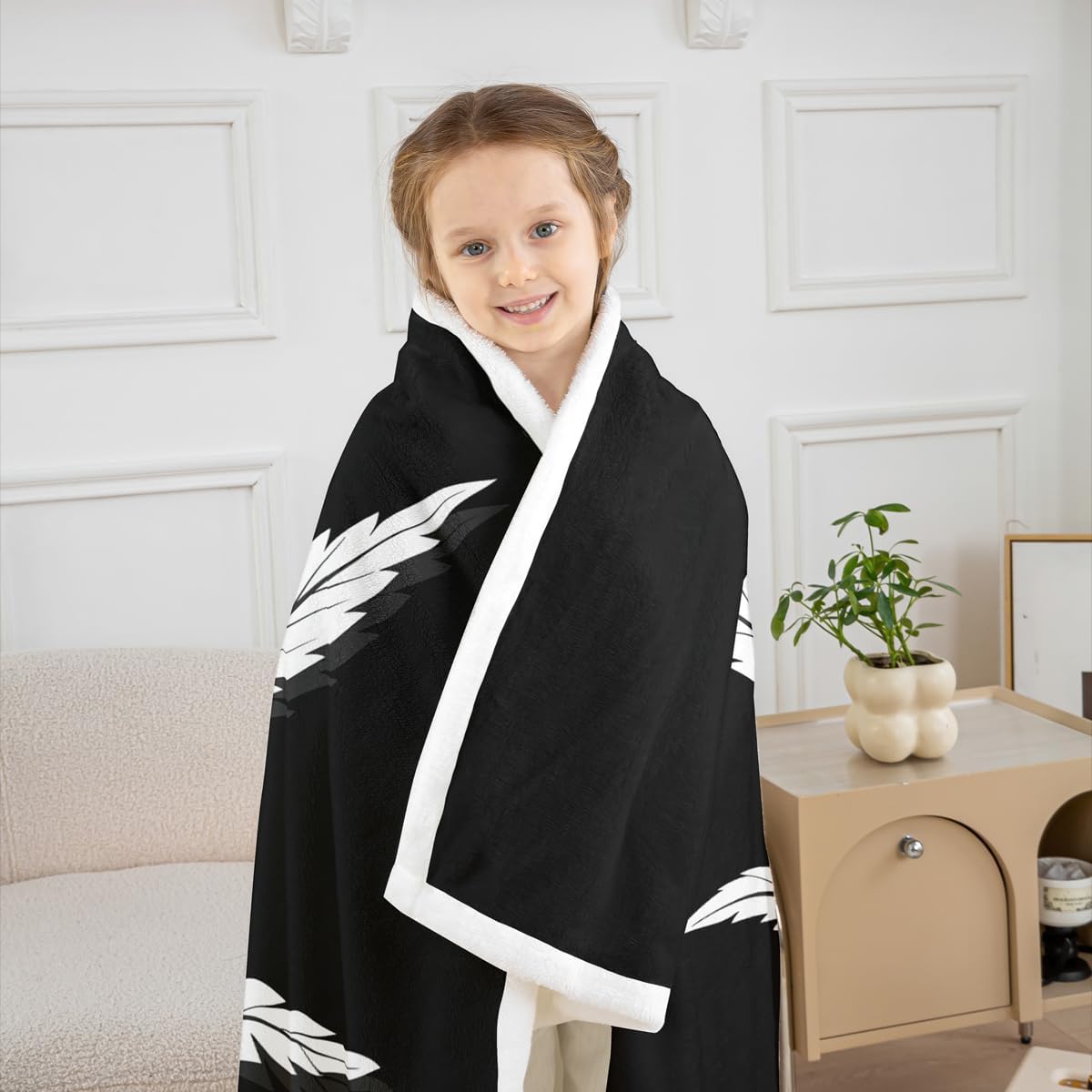 Feelyou Marijuana Sherpa Blanket Cannabis Leaves Throw Fleece for Couch Bed Sofa Men Bedroom Decor Black White Pattern Fuzzy 50"x60"