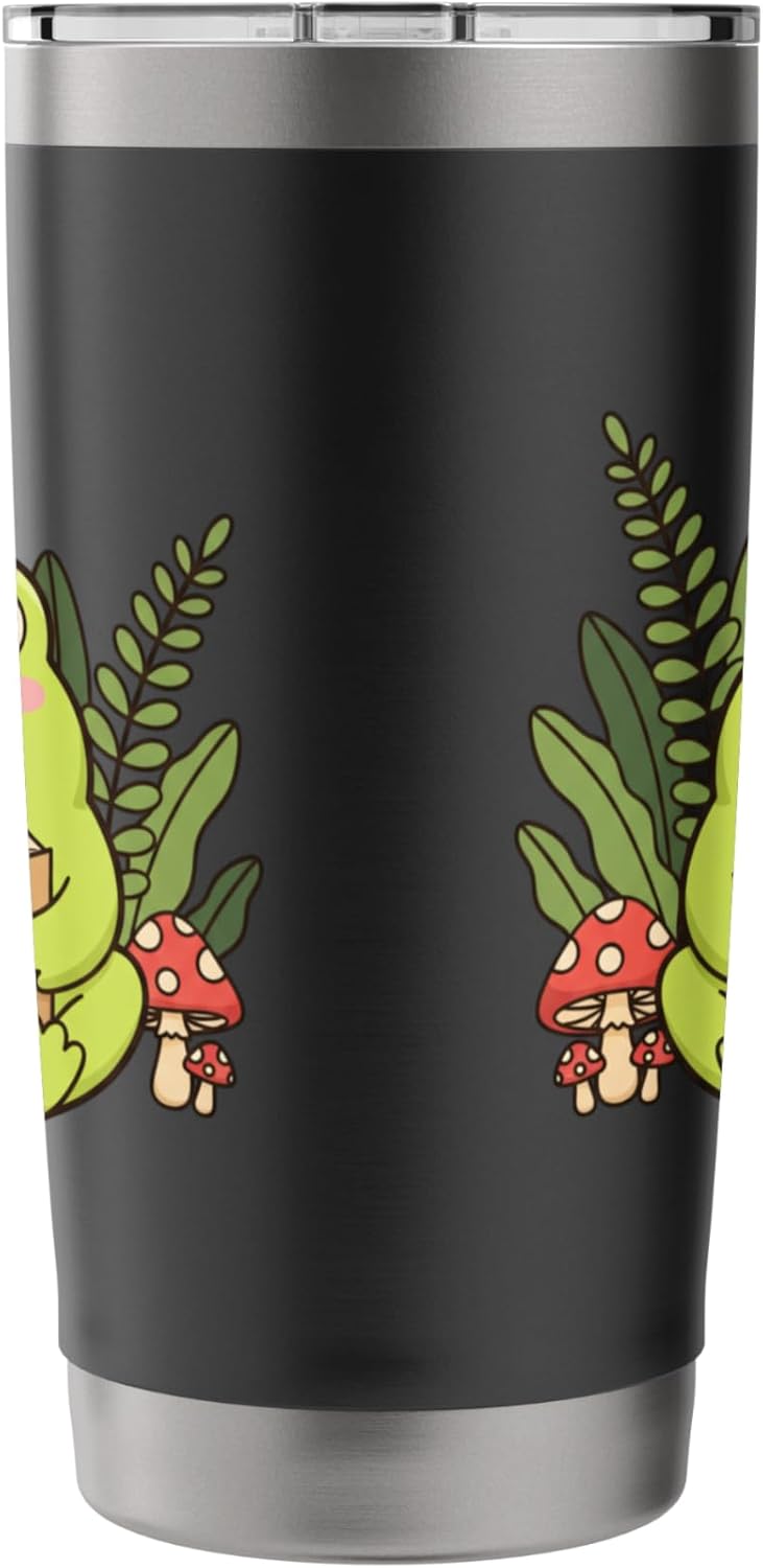 Reading Frog Cute Book Lover Kids Girls Cute Frog Reading Stainless Steel Insulated Tumbler