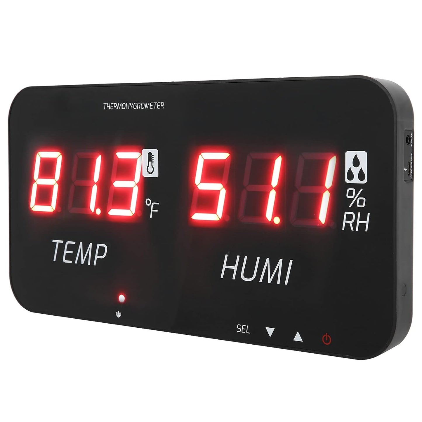 EVTSCAN 12 Inch Large Display Indoor Digital Hygrometer Thermometer, with Alarm Function, 2 Seconds Refresh High Accuracy Temperature Humidity Meter, for Home, Office, Greenhouse