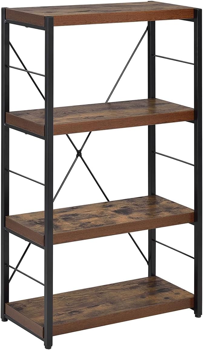 Acme Bob 4 Shelf Wooden Bookcase in Weathered Oak