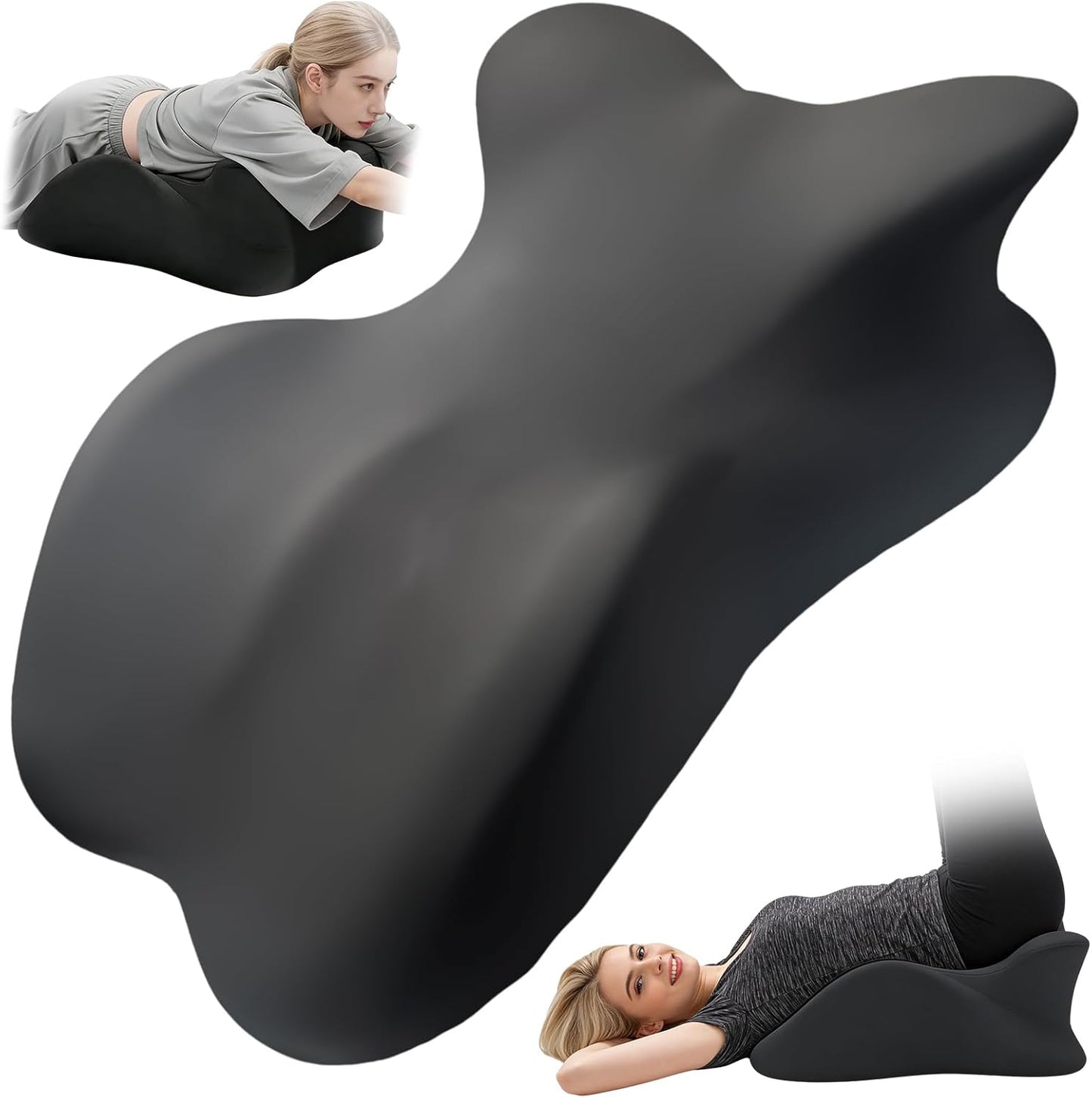 Large Size Memory Foam Ergonomic Pillow – Prone Support Orthopedic Pillow for Sleeping, Reading & Back Relief with Removable Cover Body Pillow Suppurt Weights Over 260 Pounds