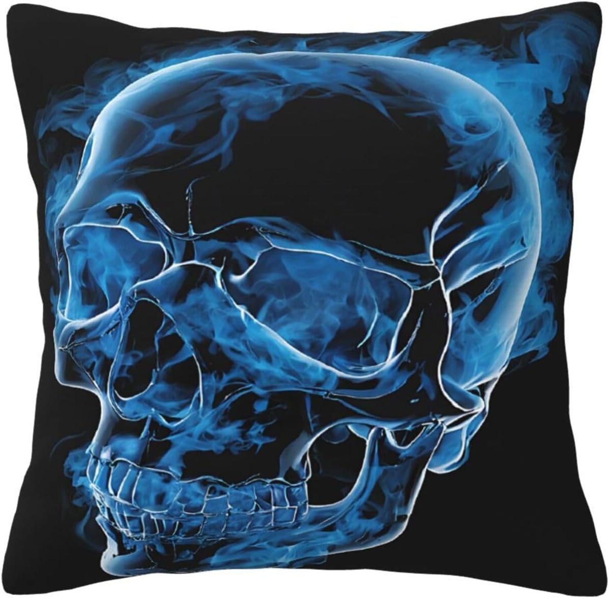 All-Season Square Pillow Covers 18"X18", Skull, Decorative Throw Pillow Covers for Sofa Bed Couch, Hidden Zipper Cushion Cover, Square Lumbar & Accent Pillowcases for Home Decor