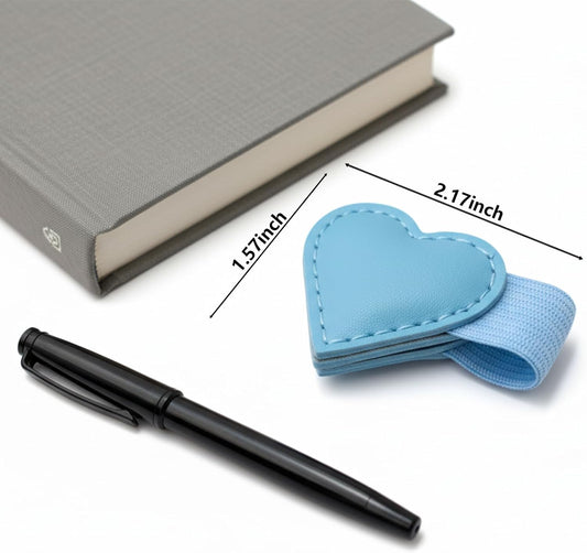 4Pcs Magnetic Leather Bookmarks Heart-Shaped Magnetic Pen Holder Book Marks Clip Gift for Book Lover Readers Cute Bookmark for Women,4 Colors