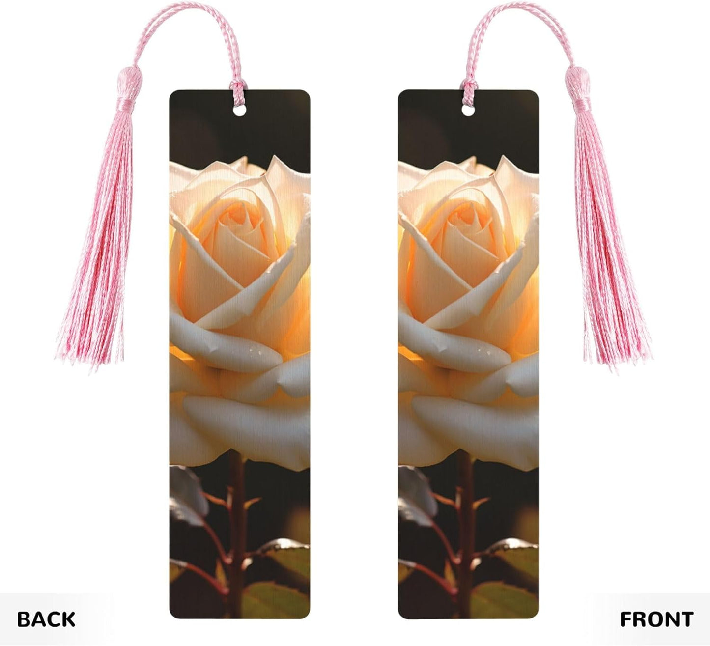 Glow in The Dark Bookmarks Gifts for Women Men, Wooden Bookmarks for Book Lovers, Vintage Book Marks Ornaments with Tassel, Unique Personalized Reading Page Markers Pink