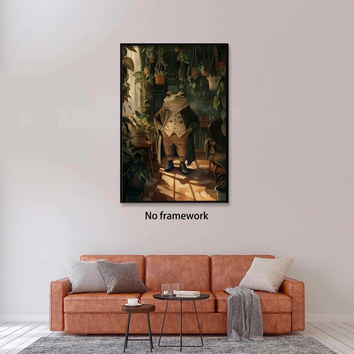 Vintage Botanist Frog Poster Retro Animal Wall Art Plant Lover Painting Print Humorous Victorian Frog Gentleman Picture for Living Room Greenhouse Reading Nooks Decor 12x18inch Unframed