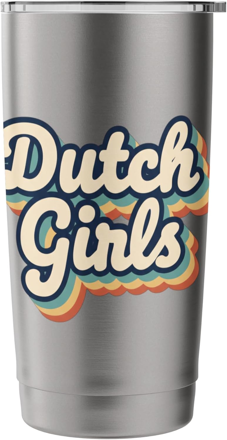 Dutch Girls Retro Script Netherlands Pride Vintage Style Stainless Steel Insulated Tumbler