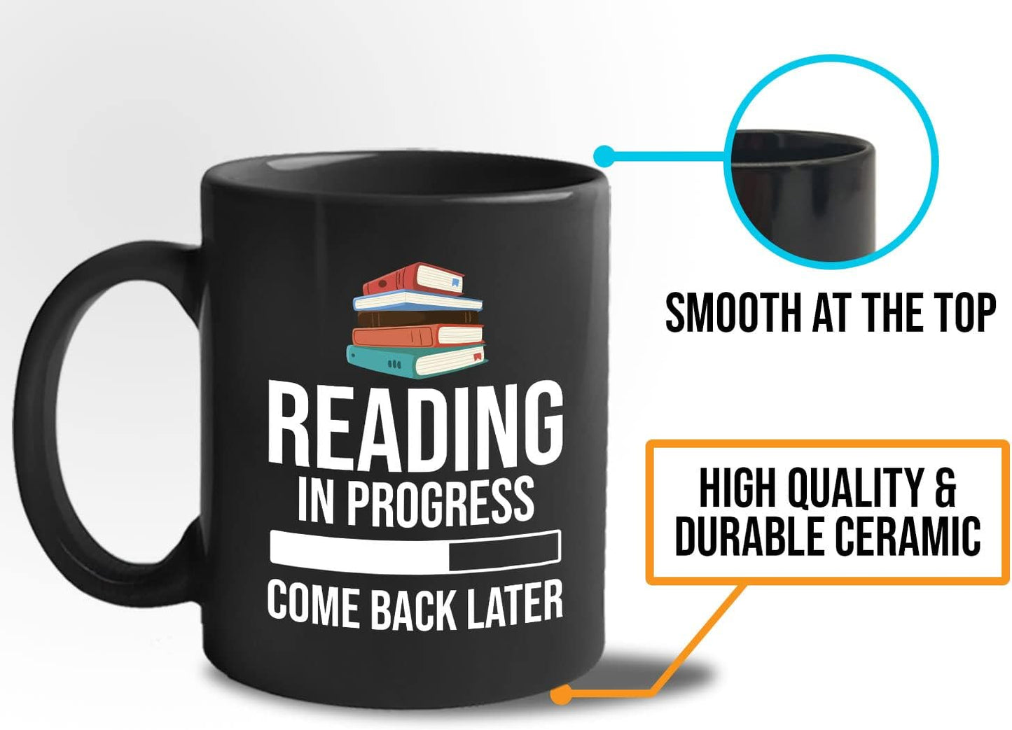 Book Lover Coffee Mug 11oz Black - Reading in - Literary librarian Literature Bookworm Historian Public Library Curator Bibliophile Bibliolater