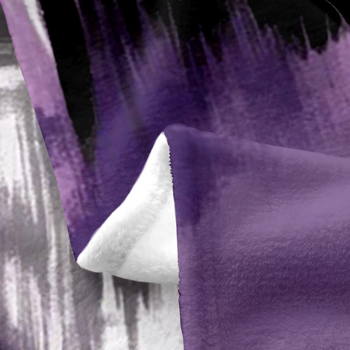 Purple Grey Black White Abstract All Season,Bed Blanket Twin 60"x80" Geometric Plush Throw Blanket, for Sofa Couch Kids Stripe Line Flannel Fleece Blanket Teens Ultra Soft Decor Modern Art