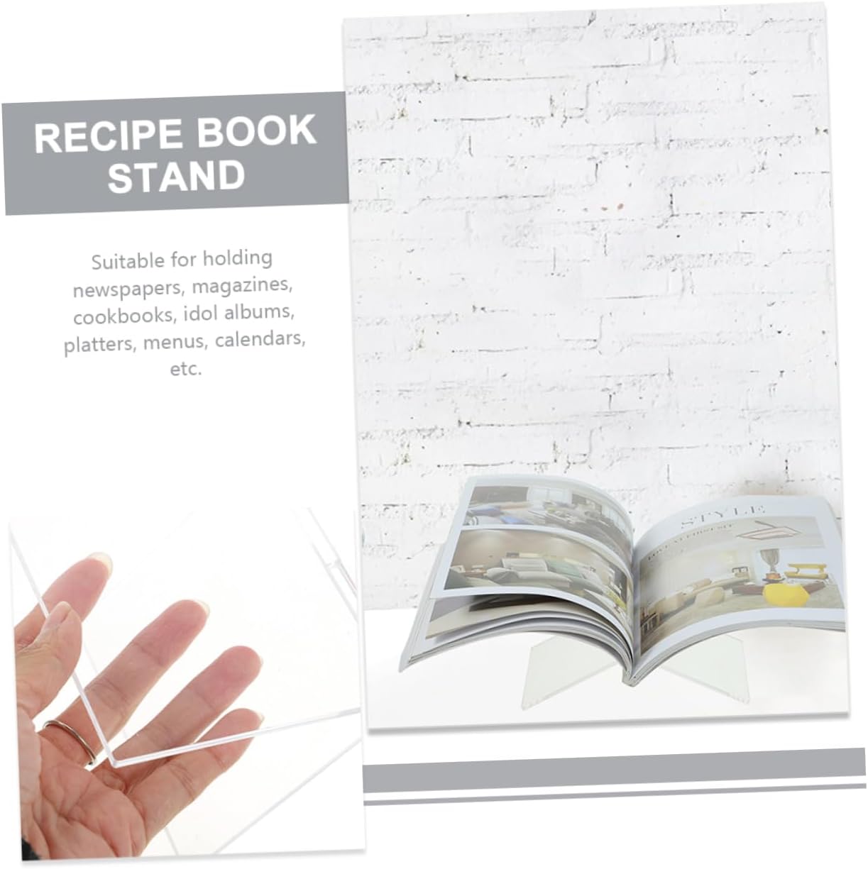 PRETYZOOM Book Holder Stand Multi-Function Easel Stand for Display Newspapers Cookbooks