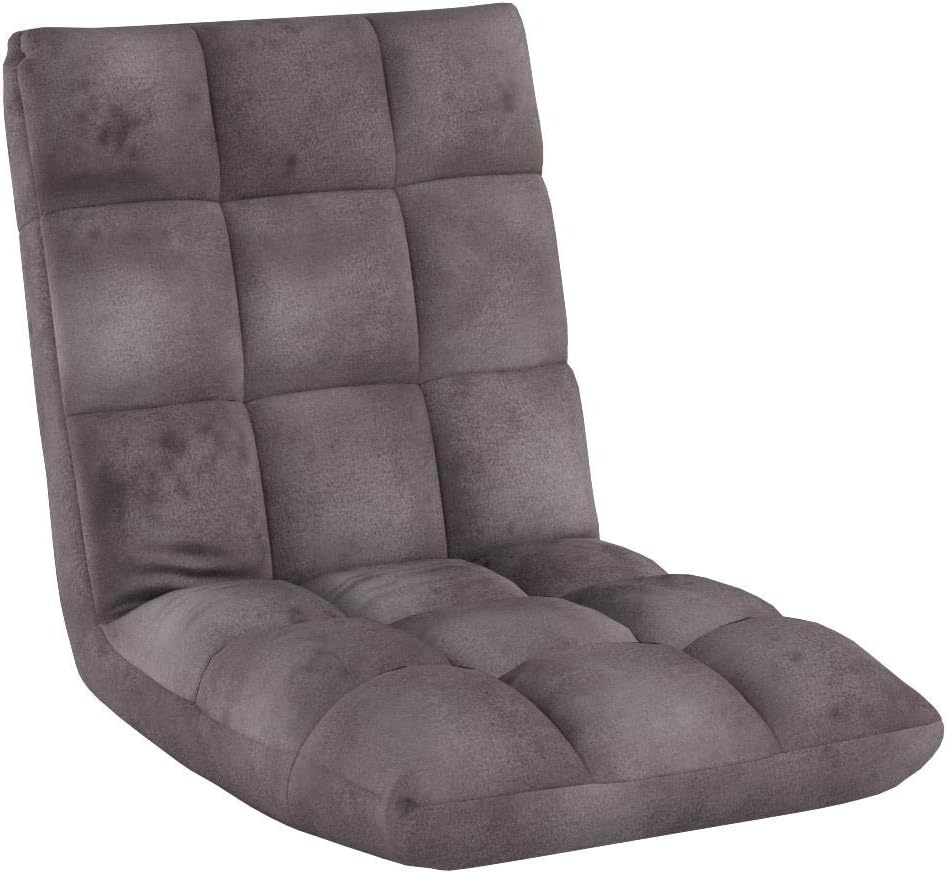 BIRDROCK HOME Adjustable Memory Foam Floor Chair - Ideal for Gaming, Reading, Meditation - Comfortable and Versatile - Suitable for Kids and Teenagers - Comfy Foldable Floor Seat - Grey