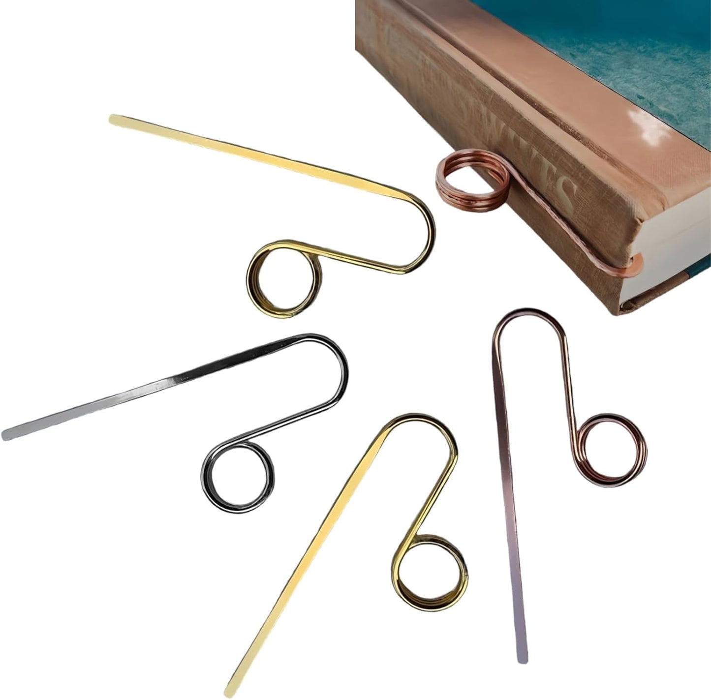 4 PCS Book Holder Ring Metal Finger Bookmark Thumb Book Ring Page Holder Reading Accessories for Friends Families