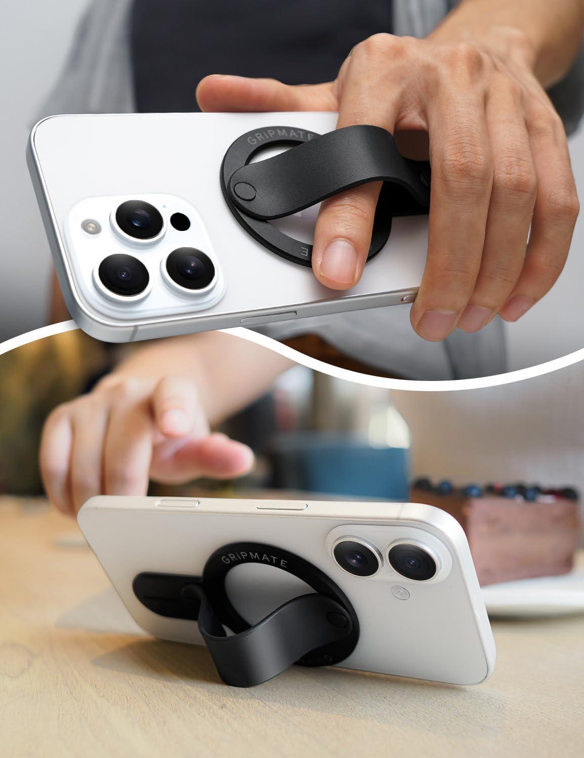 for MagSafe Phone Grip for iPhone - Magnetic Phone Ring Holder Detachable for iPhone 17 - Comfortable Finger Phone Ring Grip for Apple 16/15/14/13/12,Black