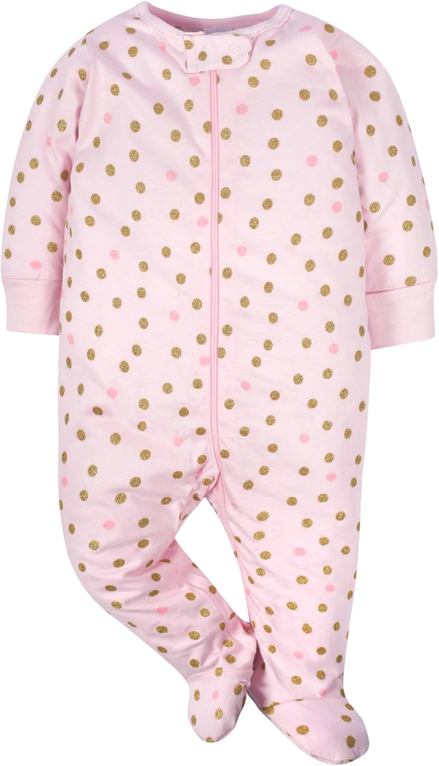 Gerber Baby-Girls 4 Pack Sleep 'N Play Footie