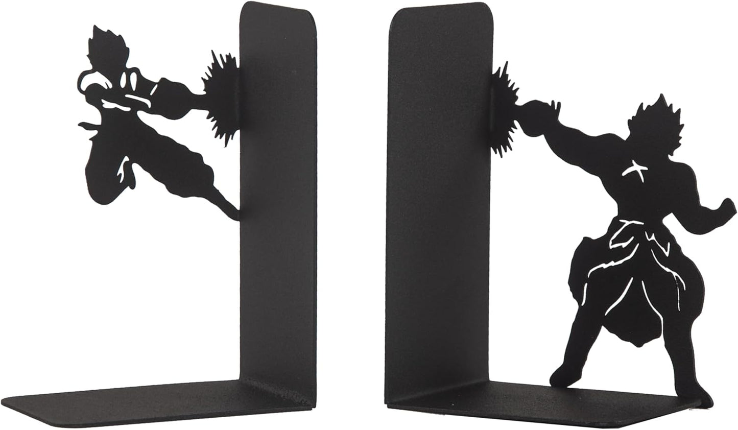 Anime Battle Scene Metal Bookends, Superhero Heroes Book Ends for Kids, MangaThemed Book Holders, Dragon Fighters Anime Heros Bookends Gift for Kids, Animation Heroes Book Stand