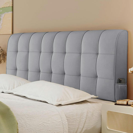 AMNOOL Fleece Headboard Cushion Wall Pillow Large Backrest Headboard Bed Rest Cushion Neck Lumbar Support Pad Removable Cover Home Dorm Daybed Upholstered