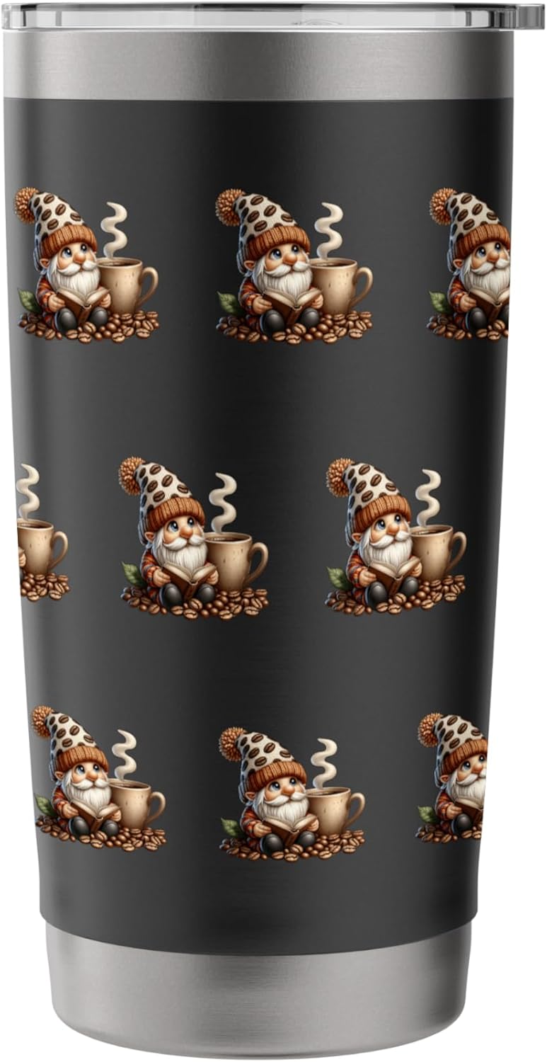 Book Reading Coffee Gnome Biggest Coffee Mug For Teacher Stainless Steel Insulated Tumbler