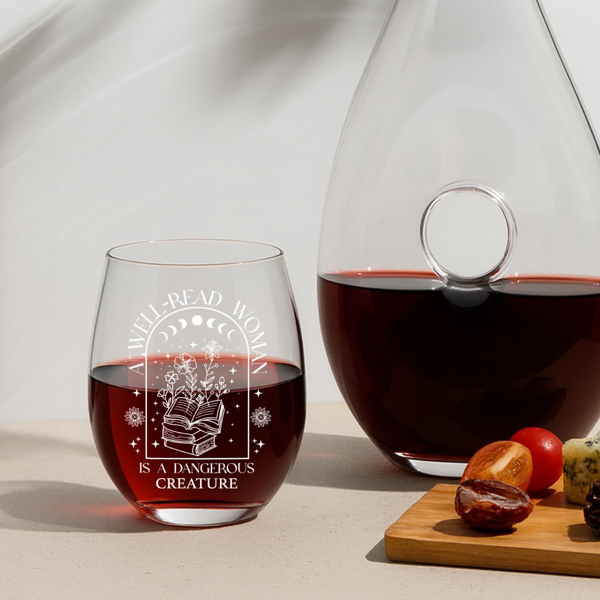 A Well-Read Women is a Dangeraous Creature,Bookish Wine Glass Gifts For Women,Friends,Book Lovers Gifts for Readers,Librarians, Bookworm,Reading Accessories,Birthday Reading Gift for Book Lovers-29