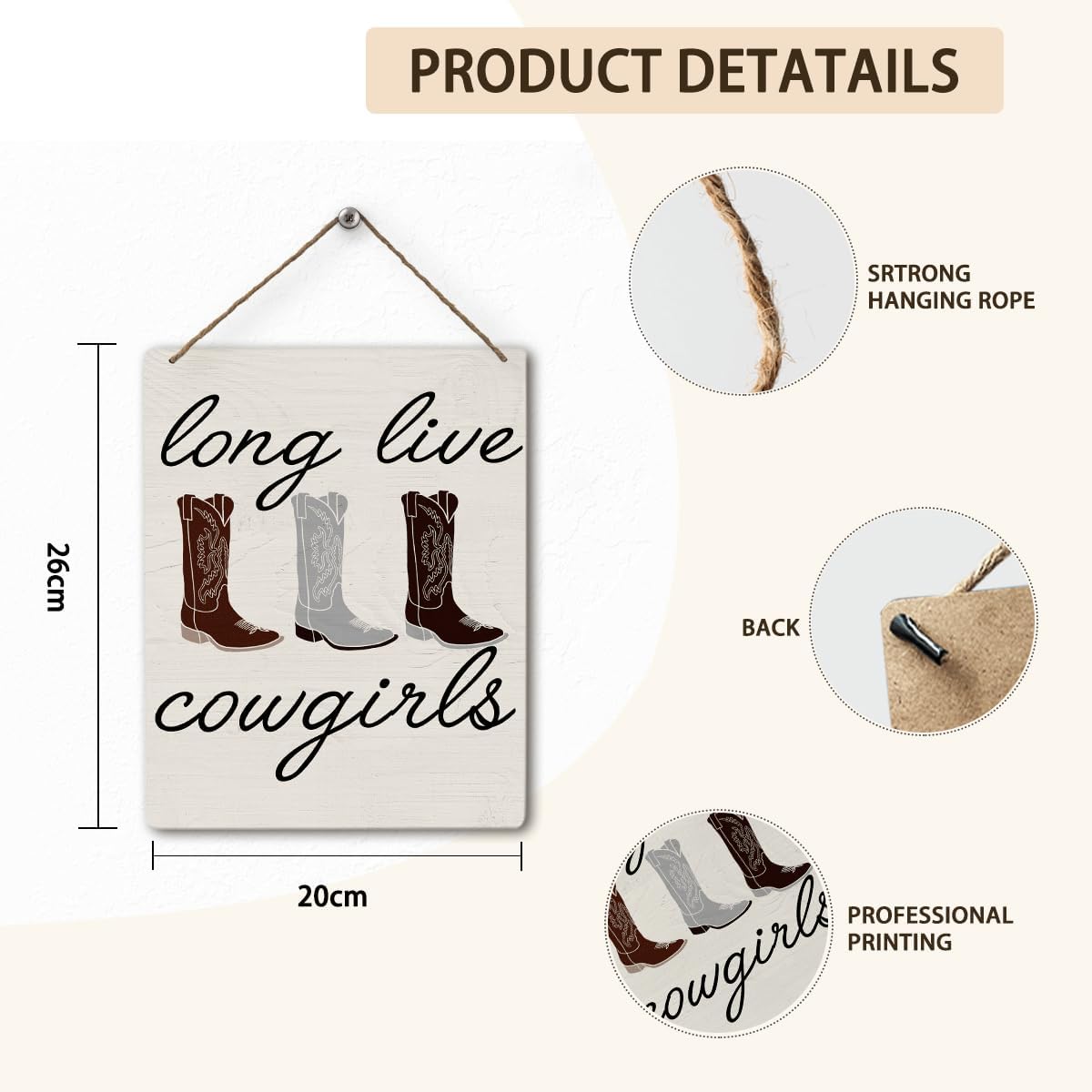 Mtrgdn Western Cowgirl Room Decor,Cowgirl Room Decor for Girls,Retro Long Live Cowgirls Wall Hanging for Teen Girl Dorm Bedroom Bedroom,8x10 Inch
