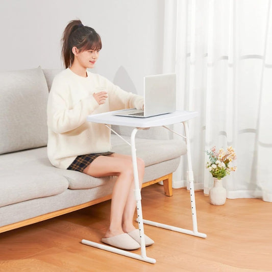C Shaped Laptop Table Movable Study Writing Table 6-Position Height Adjustable Computer Standing Desk Portable Side End Table for Over Bed Sofa Reading Eating