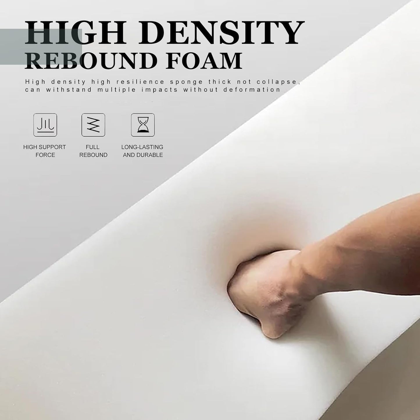 Mattress Extender, Bed Gap/Space Filler, Headboard Pillow Between Headboard and Mattress or Wall, High-Density Foam with Removable Cover（Light Grey-Full-54 * 2 * 6in）