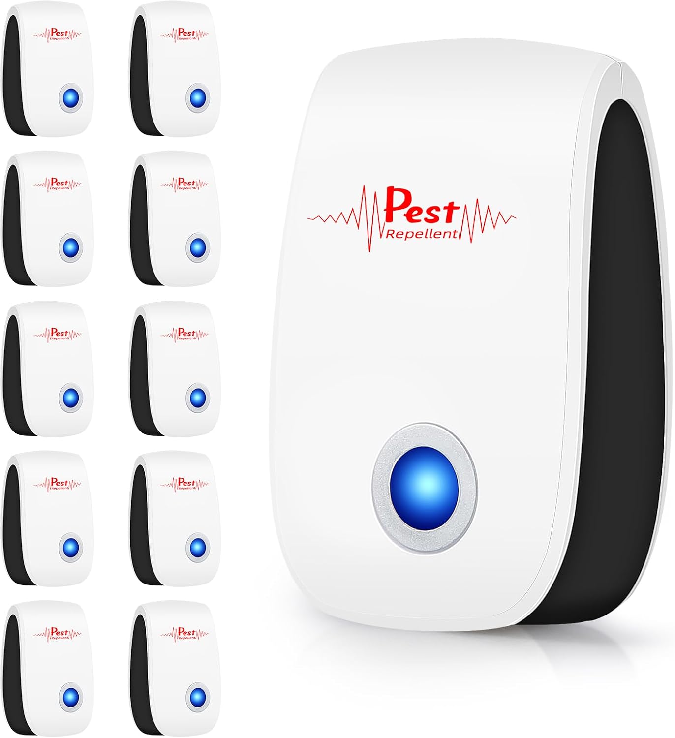 2026 10Pack Ultrasonic Pest Control Repeller Electronic Mouse Repellent Ultrasonic Plug in Mice Repellent Indoor Sonic Pest Repeller Ultrasonic Plug in for Cockroach,Insect,AntBugs,Spide,Rat