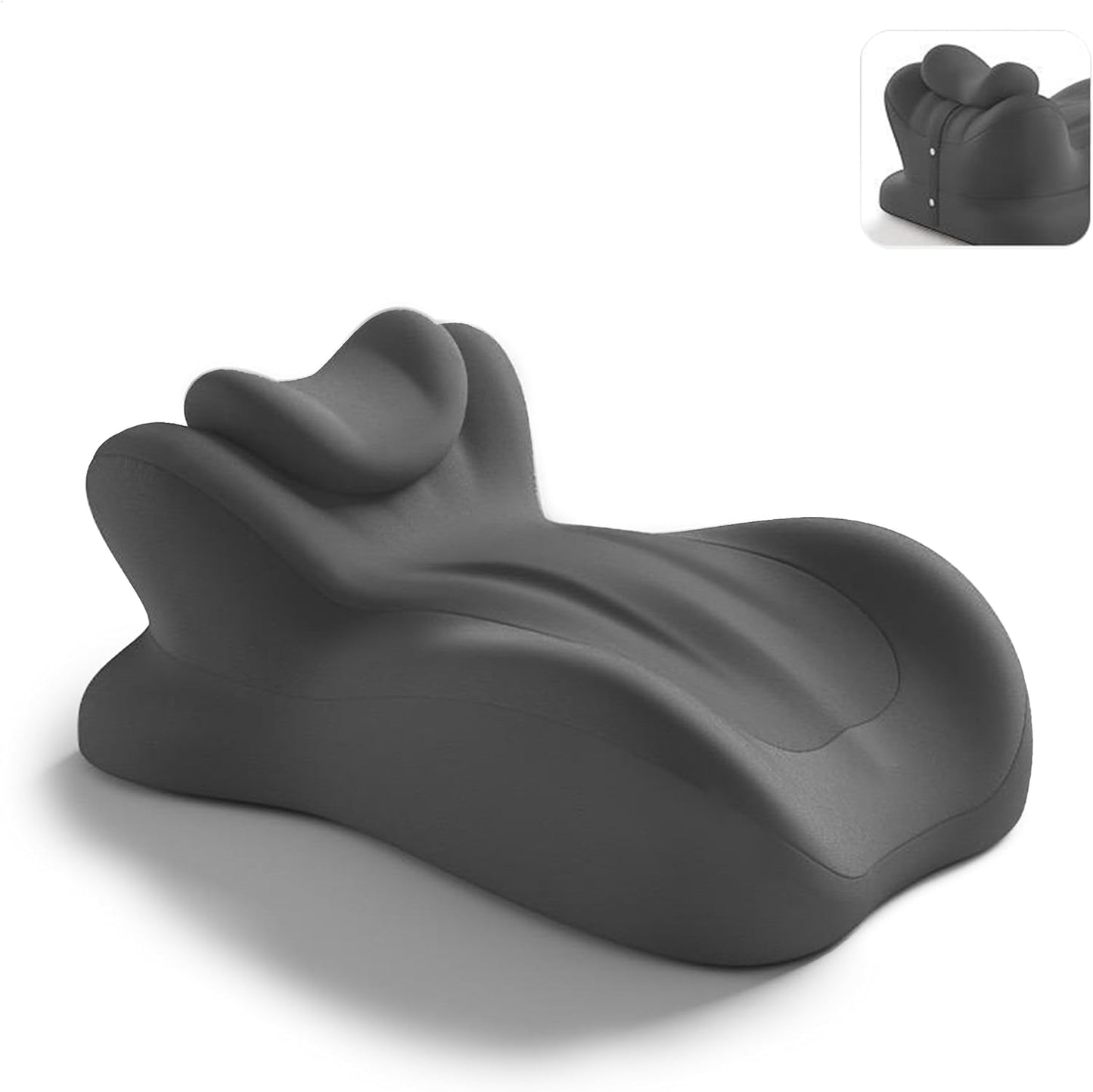 Adjustable Intimacy & Pregnancy Support Pillow - Ergonomic Foam Wedge Cushion for Back Pain, Sitting, Lying, Multi-Position with Removable Washable Cover (Dark Gray)