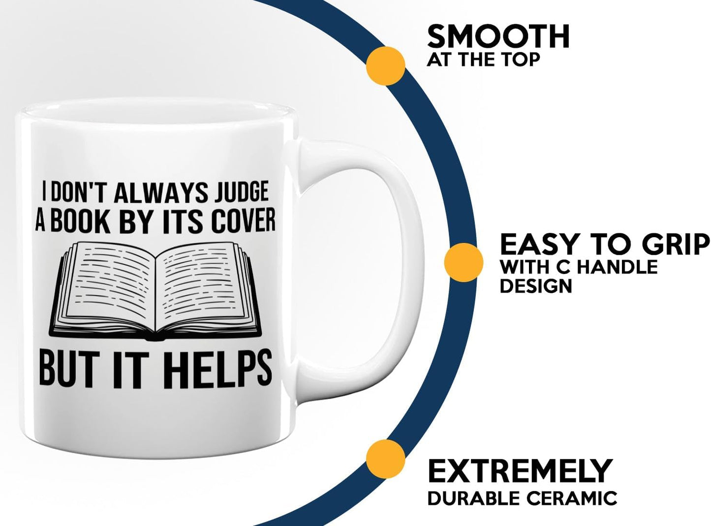 Book Lover Coffee Mug 11oz White -I dont always - Bookworm Literature Library Book Lover Reader Booked Editor Intellectual Studious