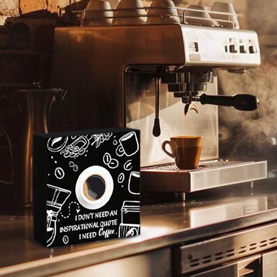 Funny Coffee Bar Accessories Sign Decor For Home Office Coffee Signs For Station Office Decoration Happy Hour Decorative Wooden Box Kitchen Decor