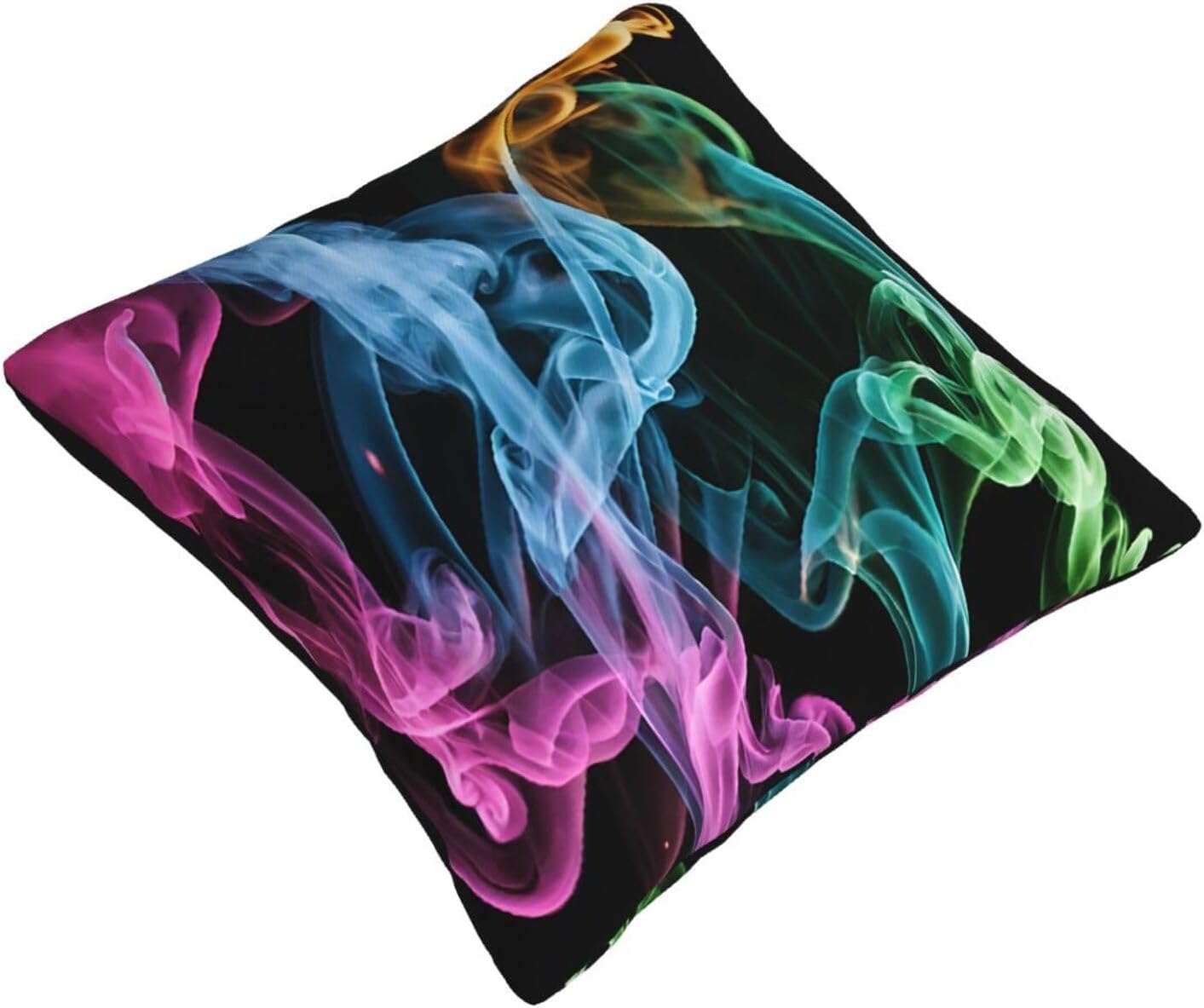 All-Season Square Pillow Covers 18"X18", Colorful Smoke, Decorative Throw Pillow Covers for Sofa Bed Couch, Hidden Zipper Cushion Cover, Square Lumbar & Accent Pillowcases for Home Decor