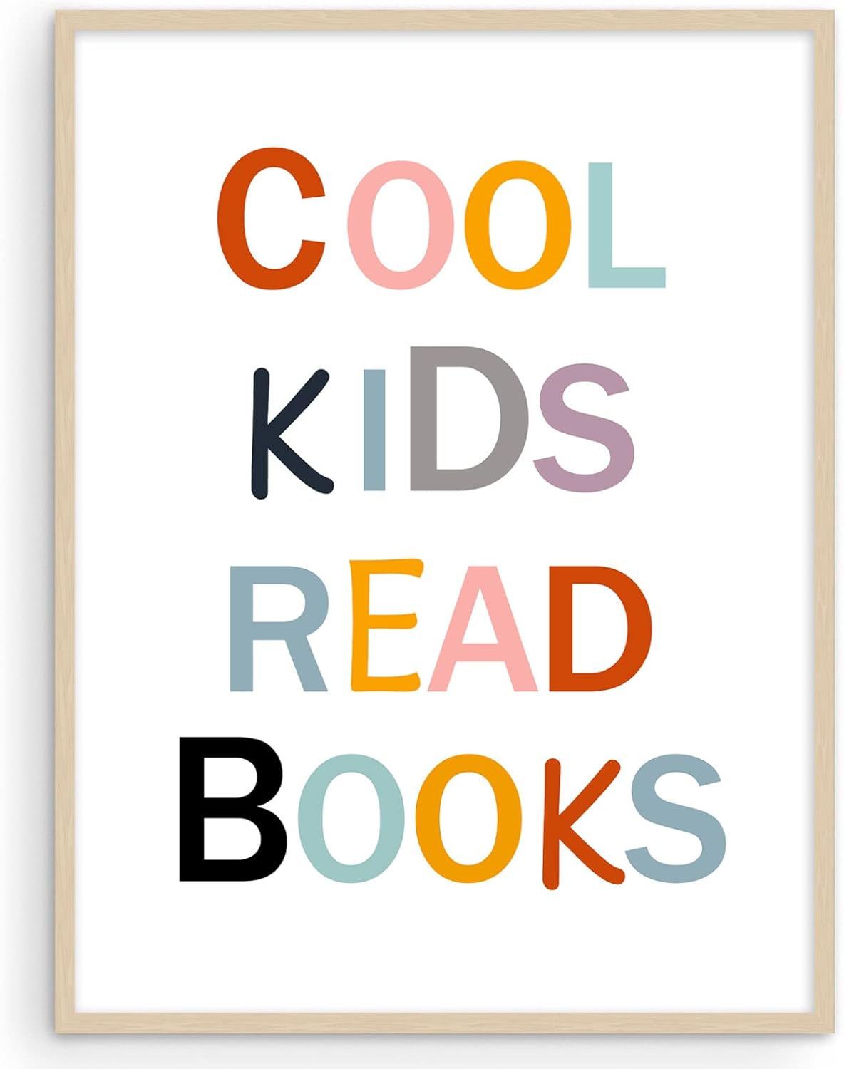 BACJUOPLDArt Cool Kids Read Books Poster, 12"x16" Frameless Art Print, Reading Room Decor, Motivational Wall Art for Classroom, Kids Room