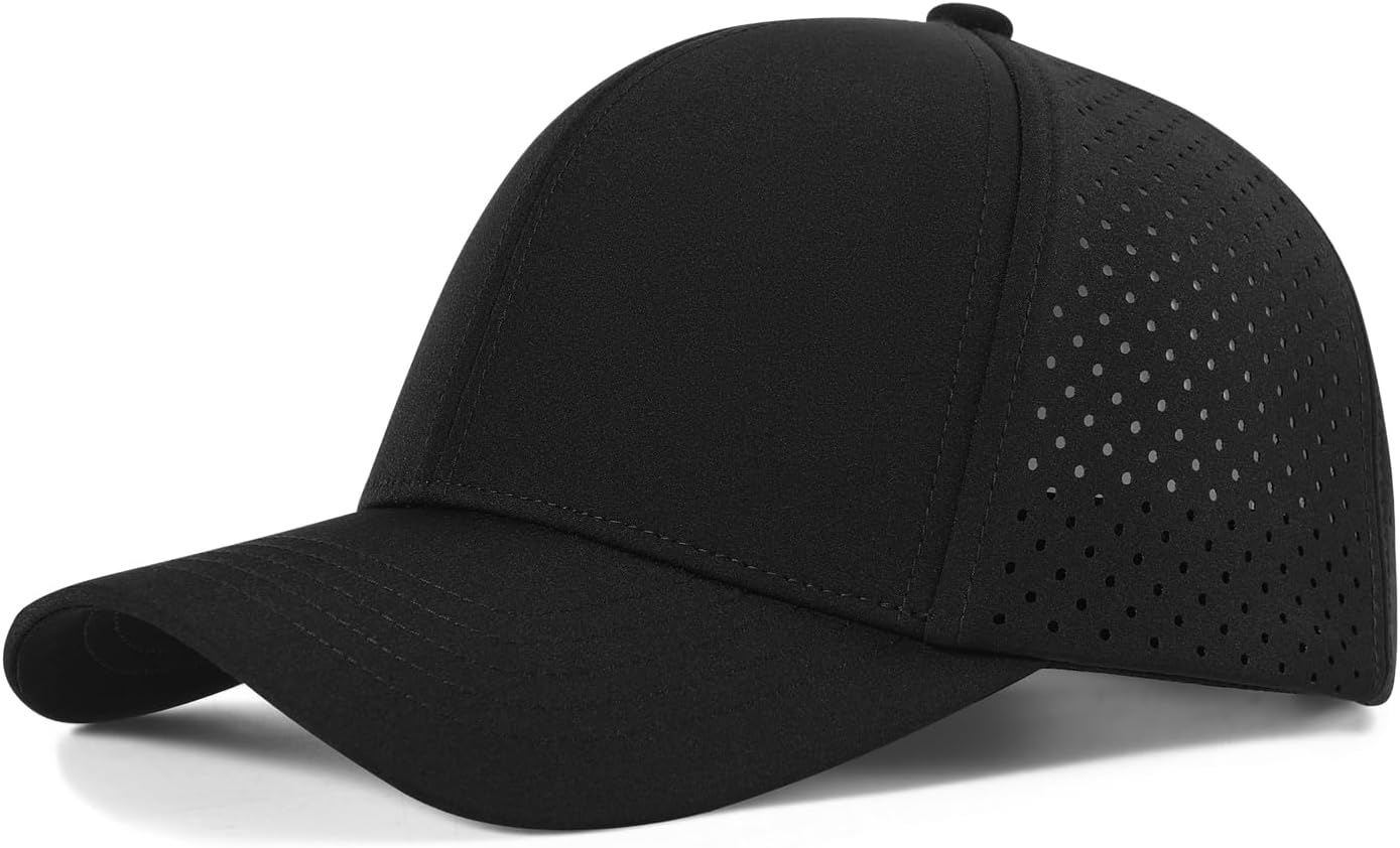 VOBOOM Men Quick Dry Baseball Cap Laser Cut Mesh Ball Curved Brim Snapback Hat