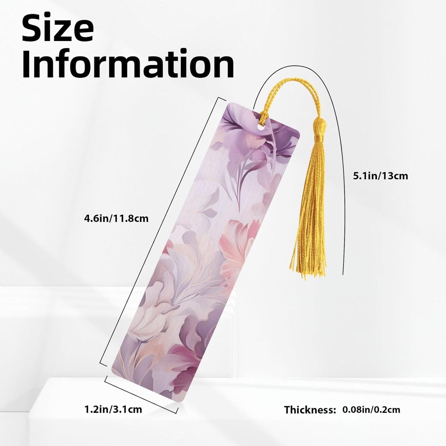 Blush Floral Bookmarks Gifts for Women Men, Wooden Bookmarks for Book Lovers, Vintage Book Marks Ornaments with Tassel, Unique Personalized Reading Page Markers Gold